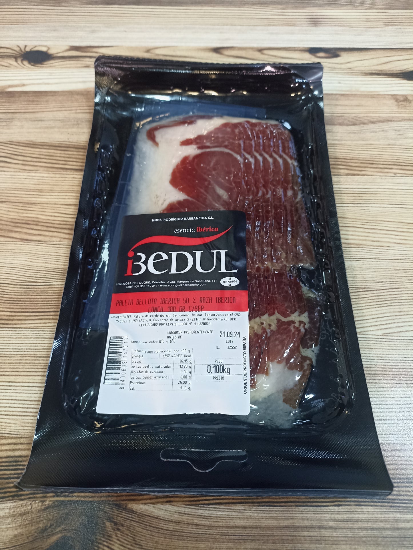 Sobre de Paleta Bellota envasado al vacio de GUIJUELO