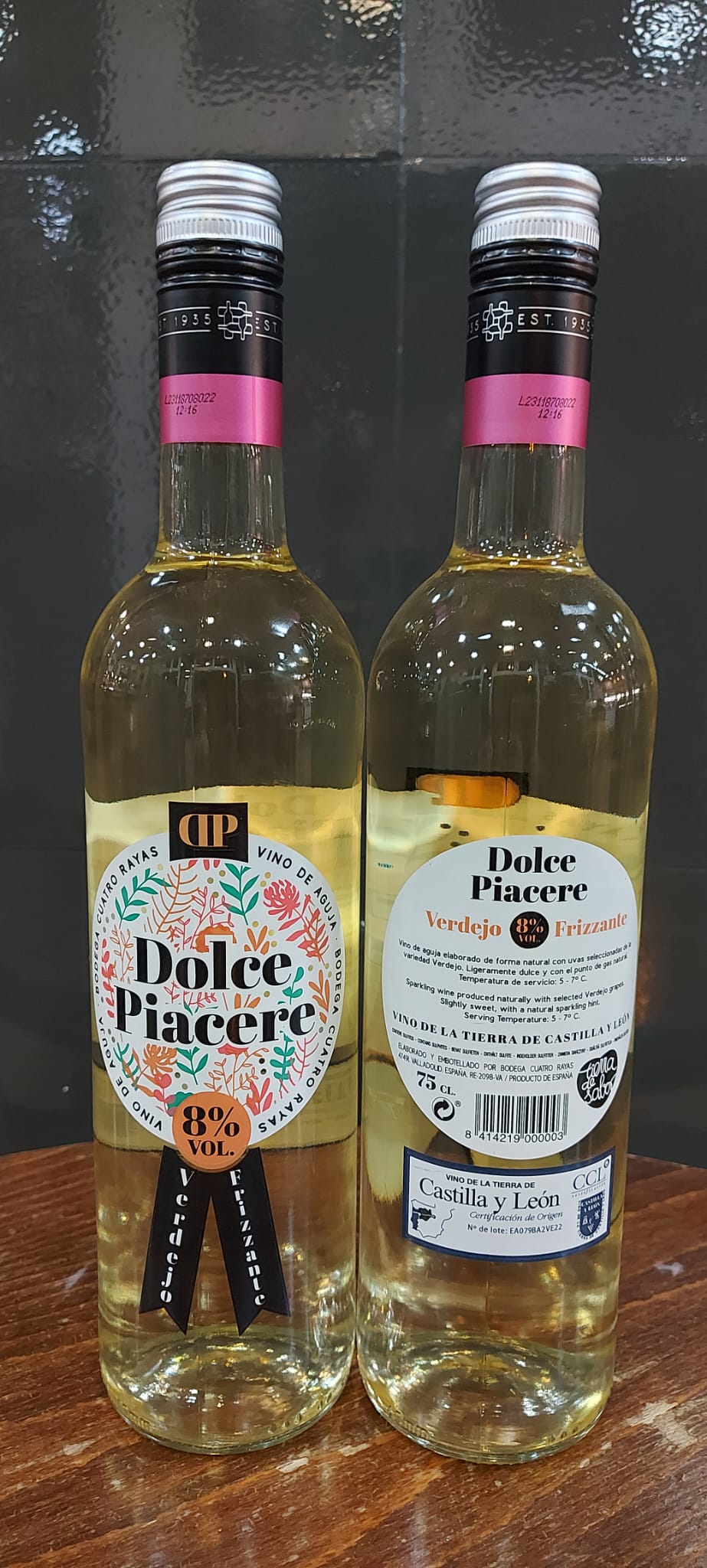 Vino Blanco de Aguja Verdejo Frizzante Dolce Piacere